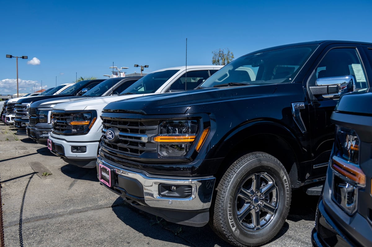 Modern vehicle at dealership