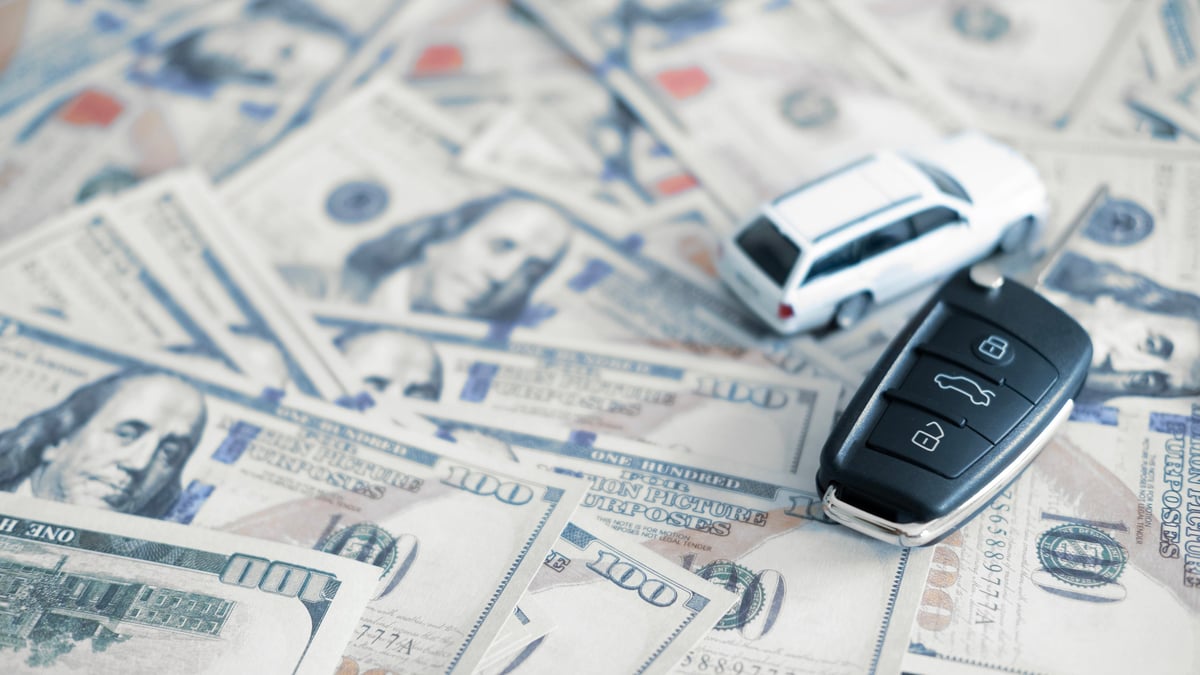 Car key representing financing and car ownership